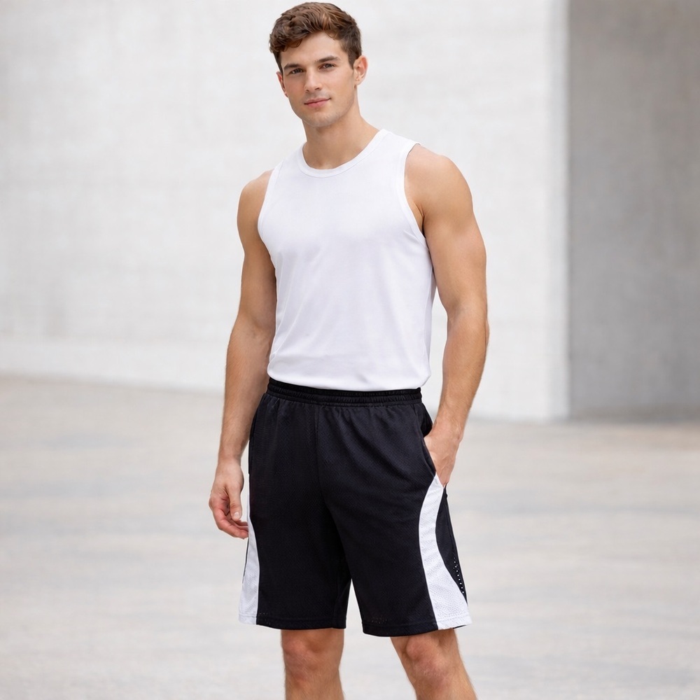 CSG Champs Black Mesh Athletic Shorts Size Medium Gym Activewear